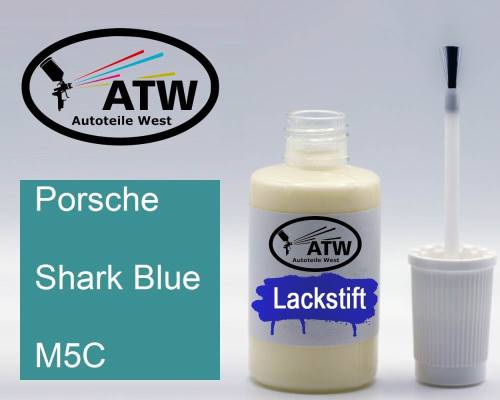 Porsche, Shark Blue, M5C: 20ml Lackstift, von ATW Autoteile West.